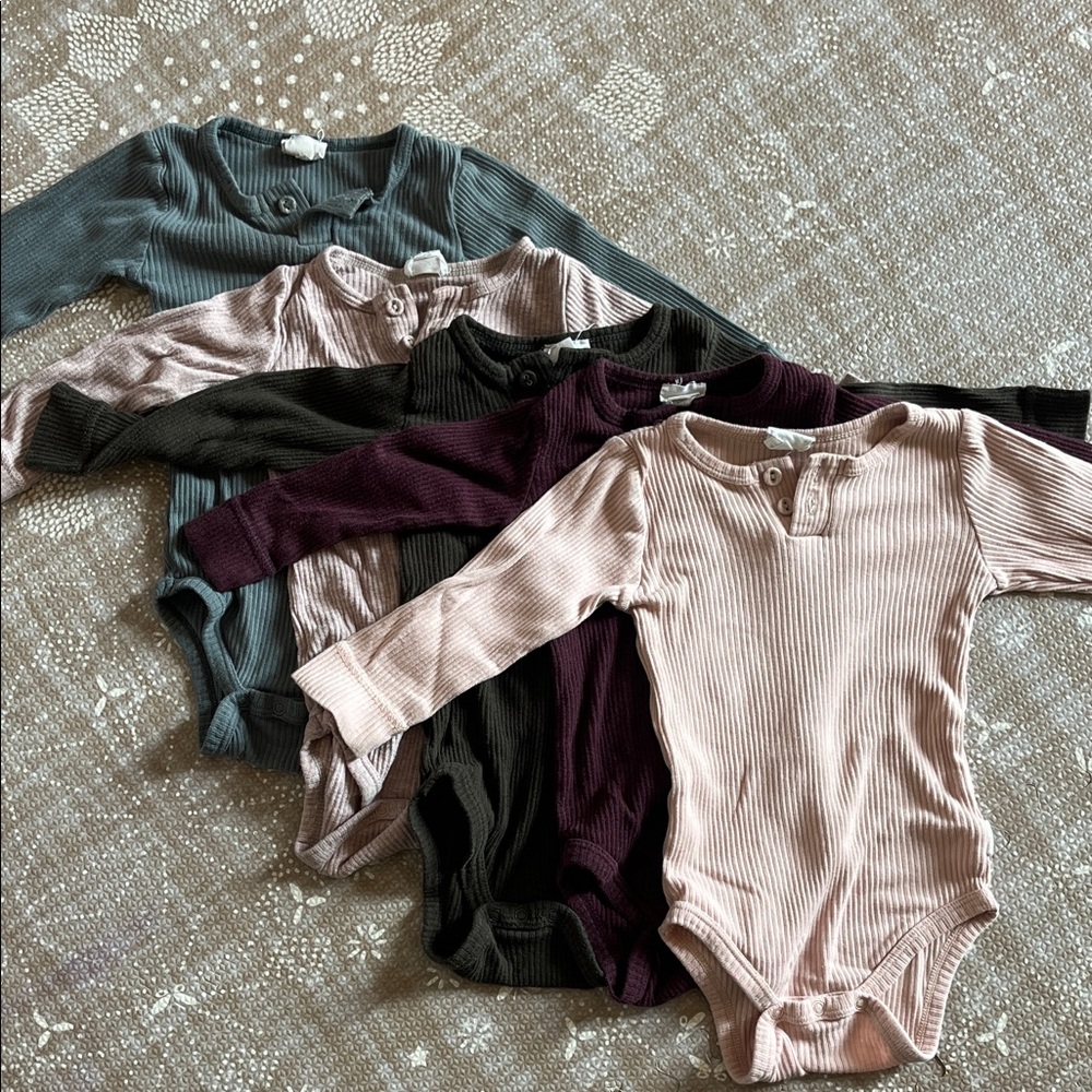 Jamie Kay Ribbed Long-Sleeve Bodysuits in Slate, Blush, Plum, Olive